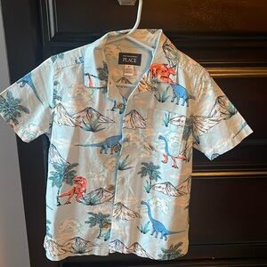 Boys  Dinosaur shirt sleeve button down
